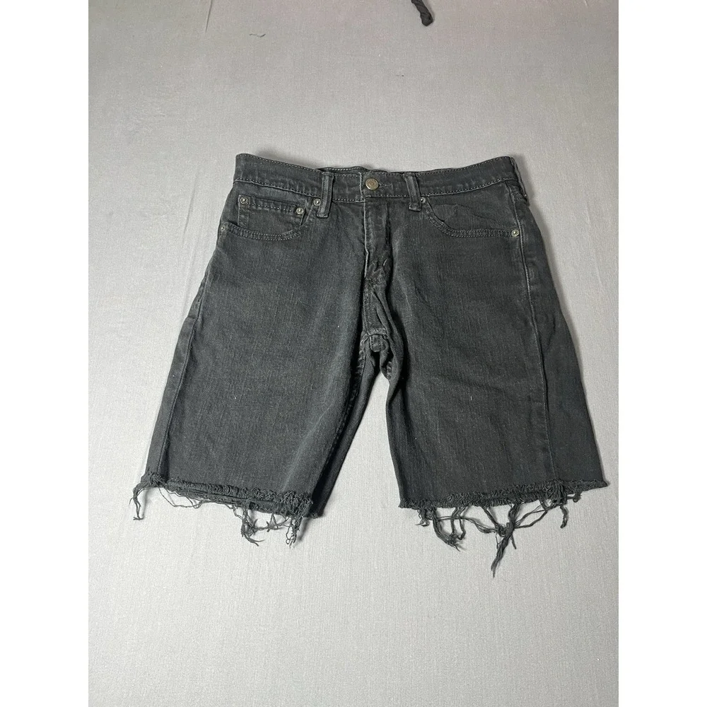 Levi's Mens Denim Shorts W29 Black Distressed